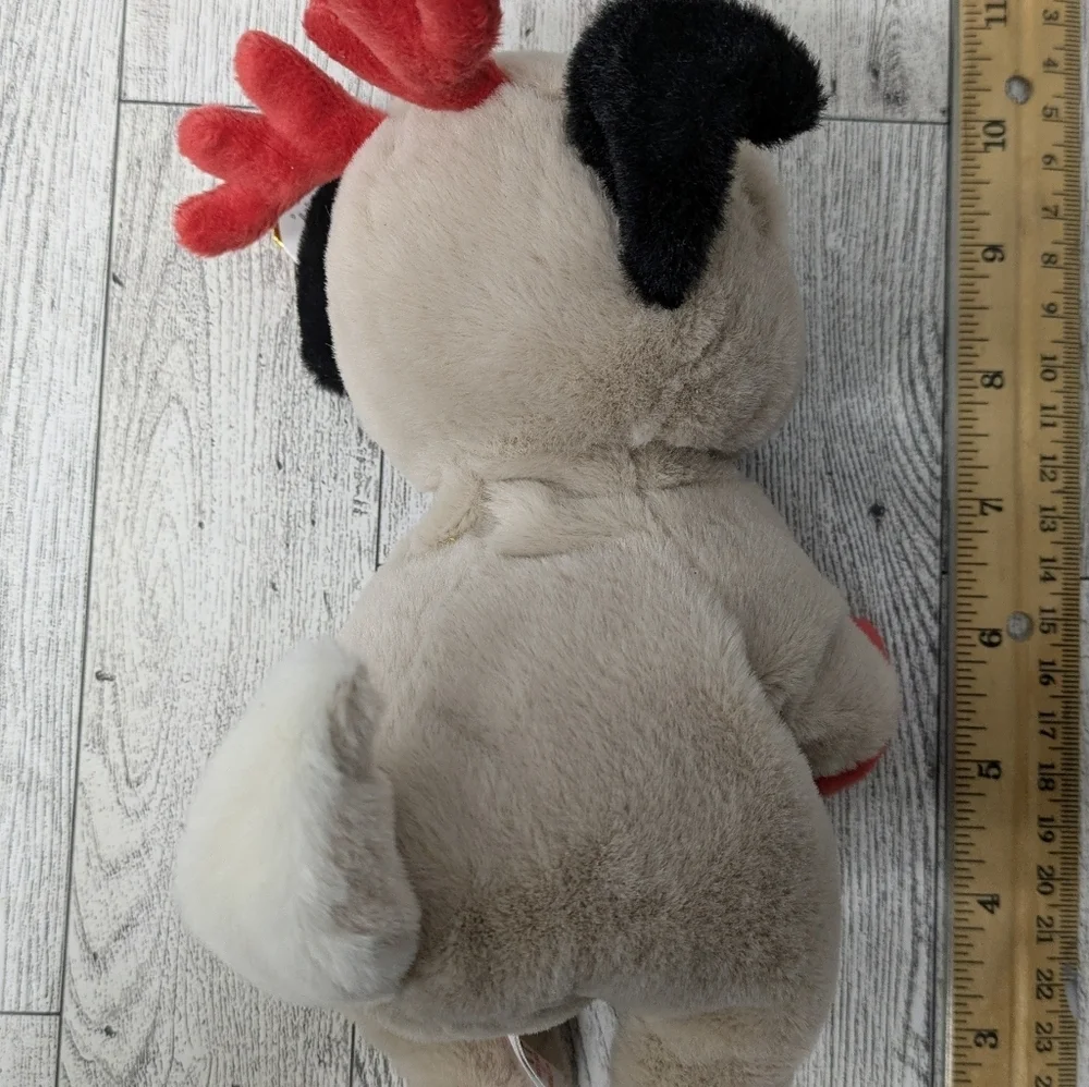 Ty Mittens Plush Pug with Red and Black Details